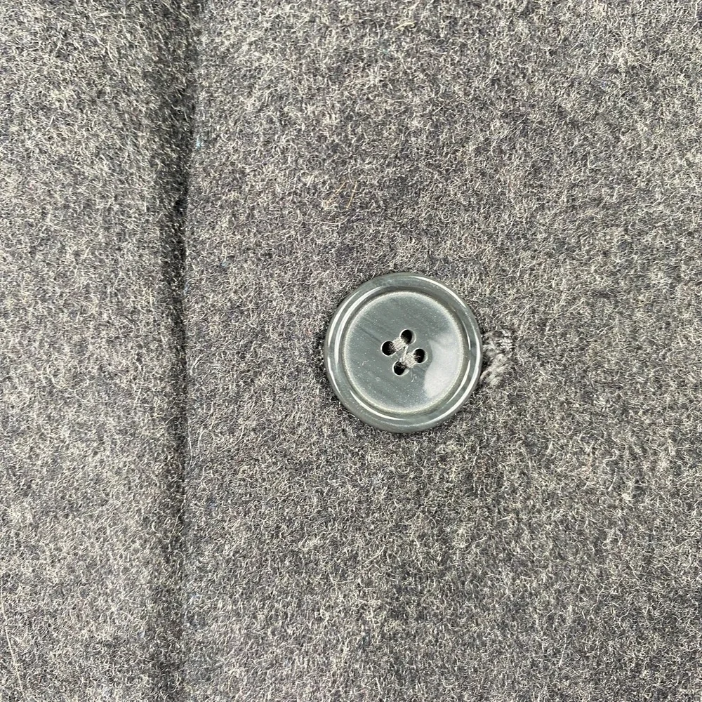 Di Benedetto Wool Cashmere Sigle Breasted Overcoat Men's Size L 44 Charcoal Gray